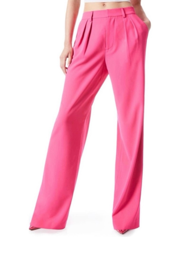 Alice + Oliviapompey High-Waisted Pleated Pants In Wild Pink Size 4
